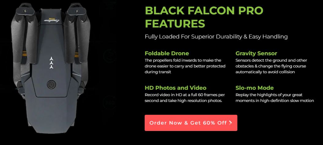 Black Falcon 4K Drone Features