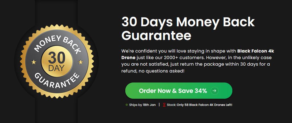 Black Falcon 4K Drone Guarantee